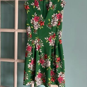 Vince Camuto Green Floral Mini Dress